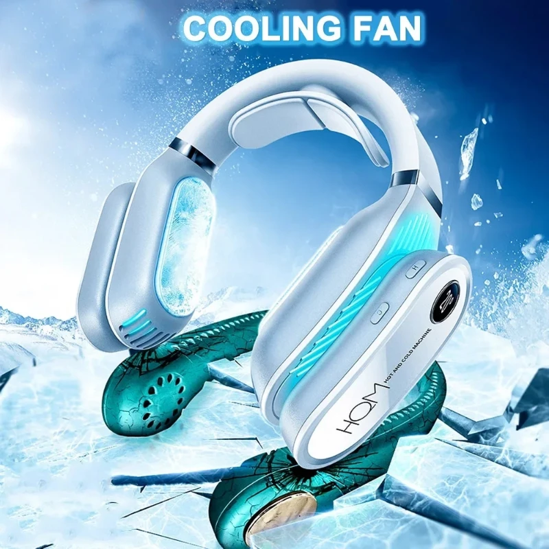 2024.New Mini Neck Fan Type-C Portable Air Conditioning Bladeless Leafless Wearable Neckband Fan With Warm Heater Cooler