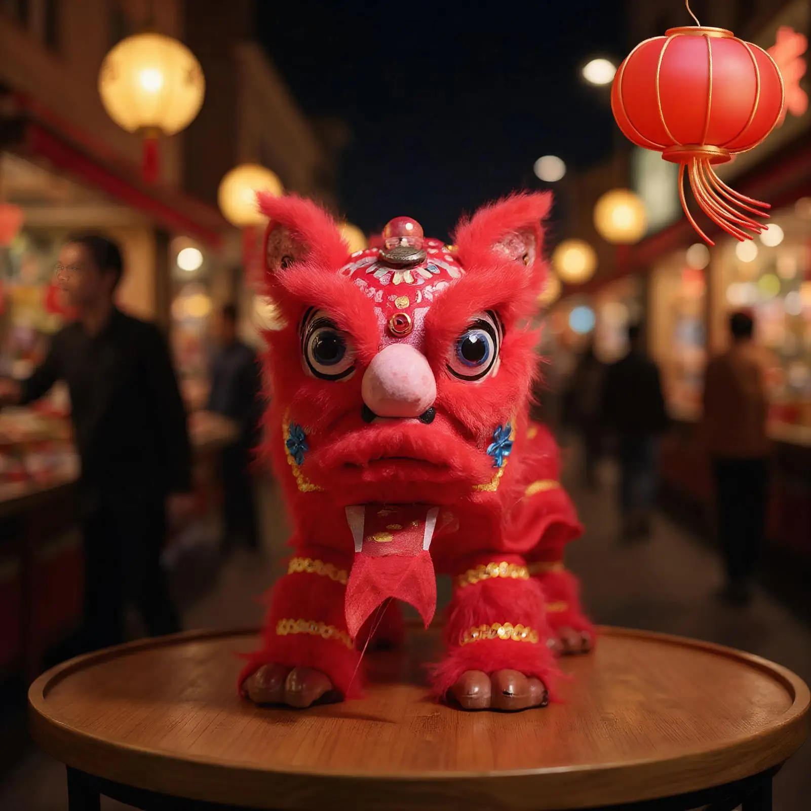 String Puppet With Rod Lion Dance Traditional Chinese Marionette With String Cultural Toy Artistic Design For Festivals School