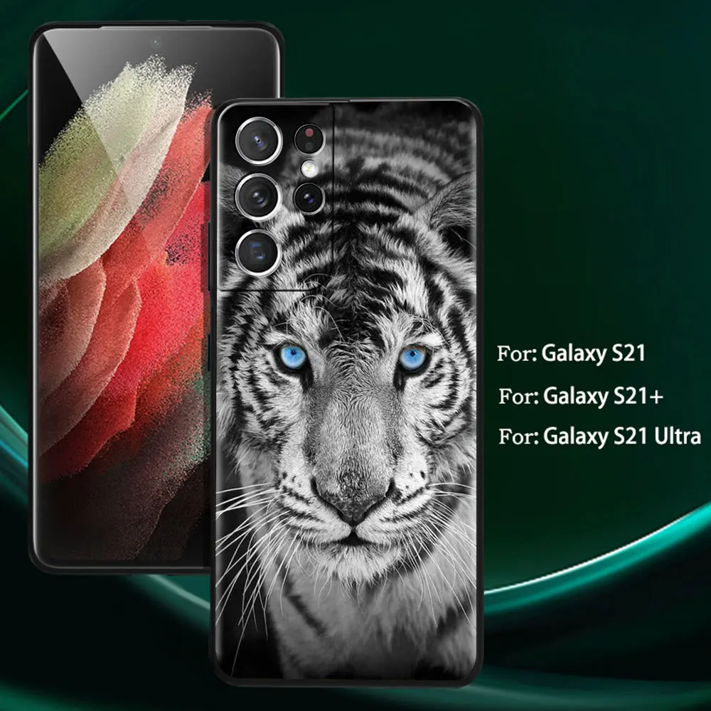 Wolf Lion Animal Case For Samsung Galaxy S24 S22 S21 S23 S20 FE S10 Plus Note 20 Ultra 10 Plus Soft Phone Shell Black Cover S24+