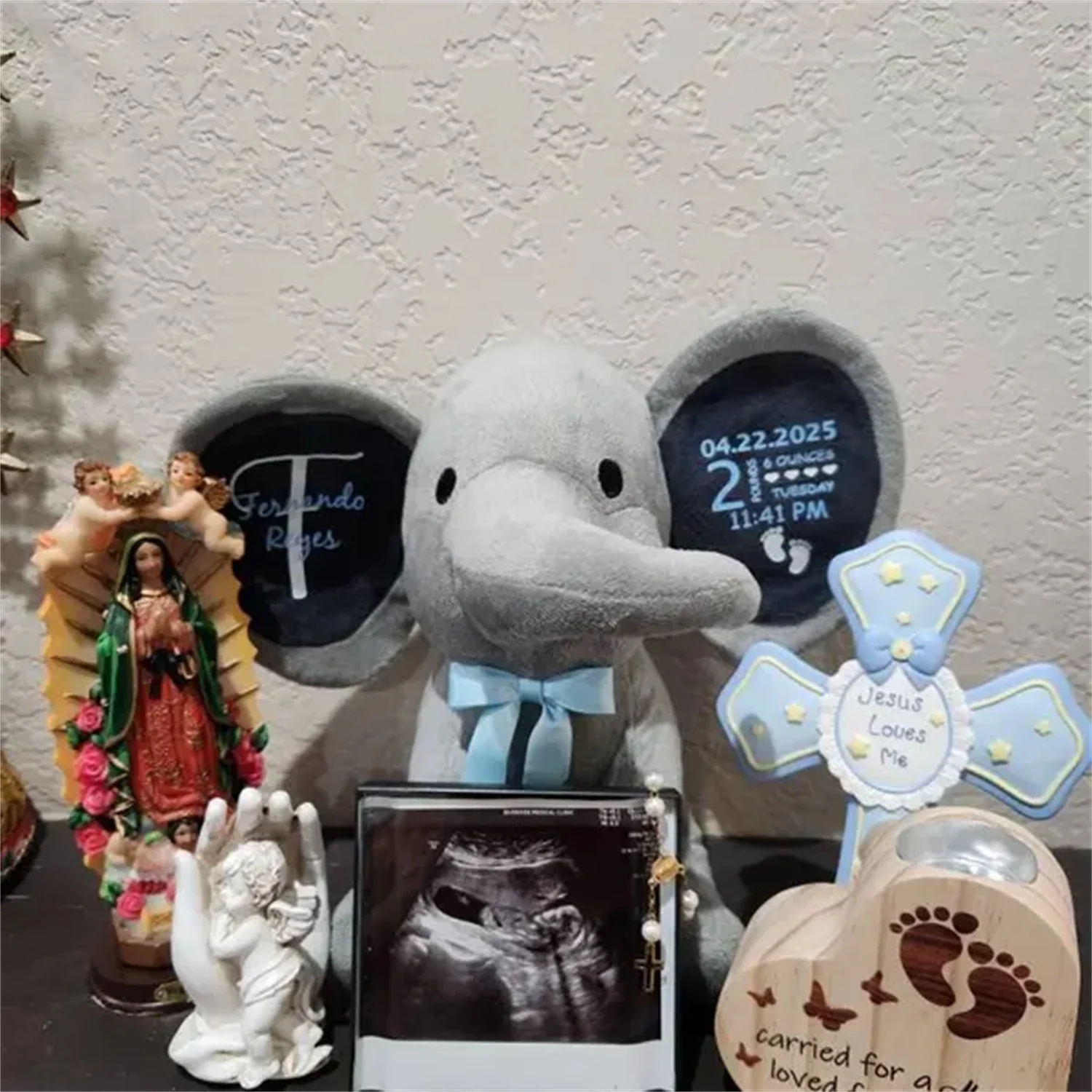 

Customized Elephant, Baby Shower gift, Newborn baby gift, Welcome home Baby, Birth Announcement gift for baby, Stuffed Animal