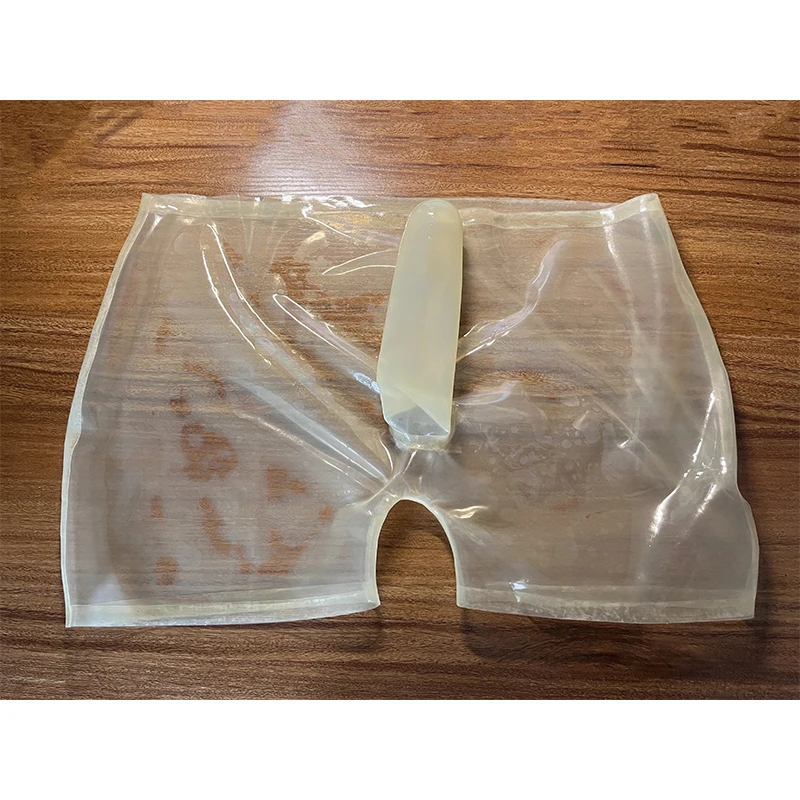 Latex Panties Male Underwear Rubber Mens Fetish Shorts with Front Sheath