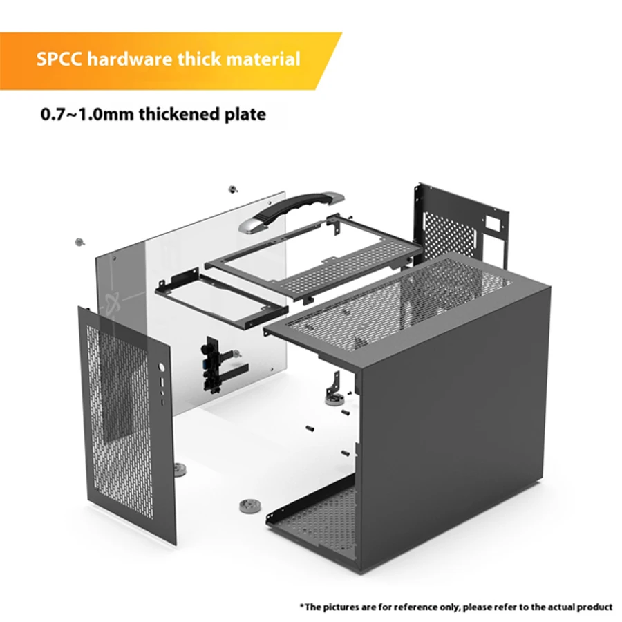 حافظة قطار الطاقة X-Gamerx X100 Pro M-ATX PC جانب شفاف 240 مبرد بالماء TYPE-C ATX SFX مزود طاقة صغير محمول