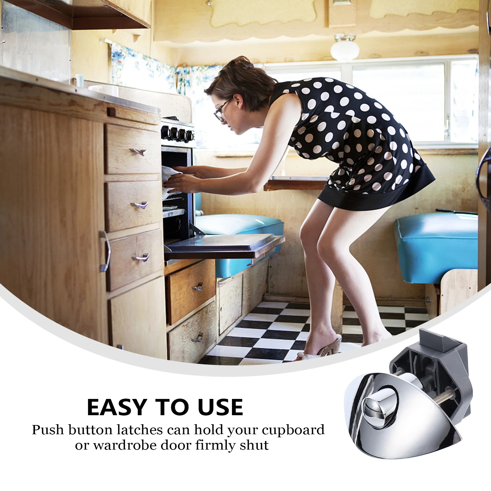 

Cabinet Locks Zinc Alloy Drawer Wardrobe Hardwares Fittings RV Lockable Silver Durable