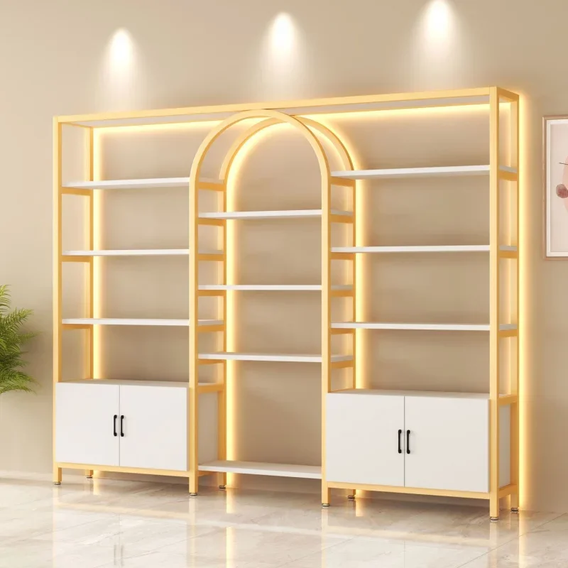 custom. [1471 People Favorited] Beauty Salon Nail Gel Makeup Display Rack Multi-layer with Light Display Cabinet Storage Rack Co