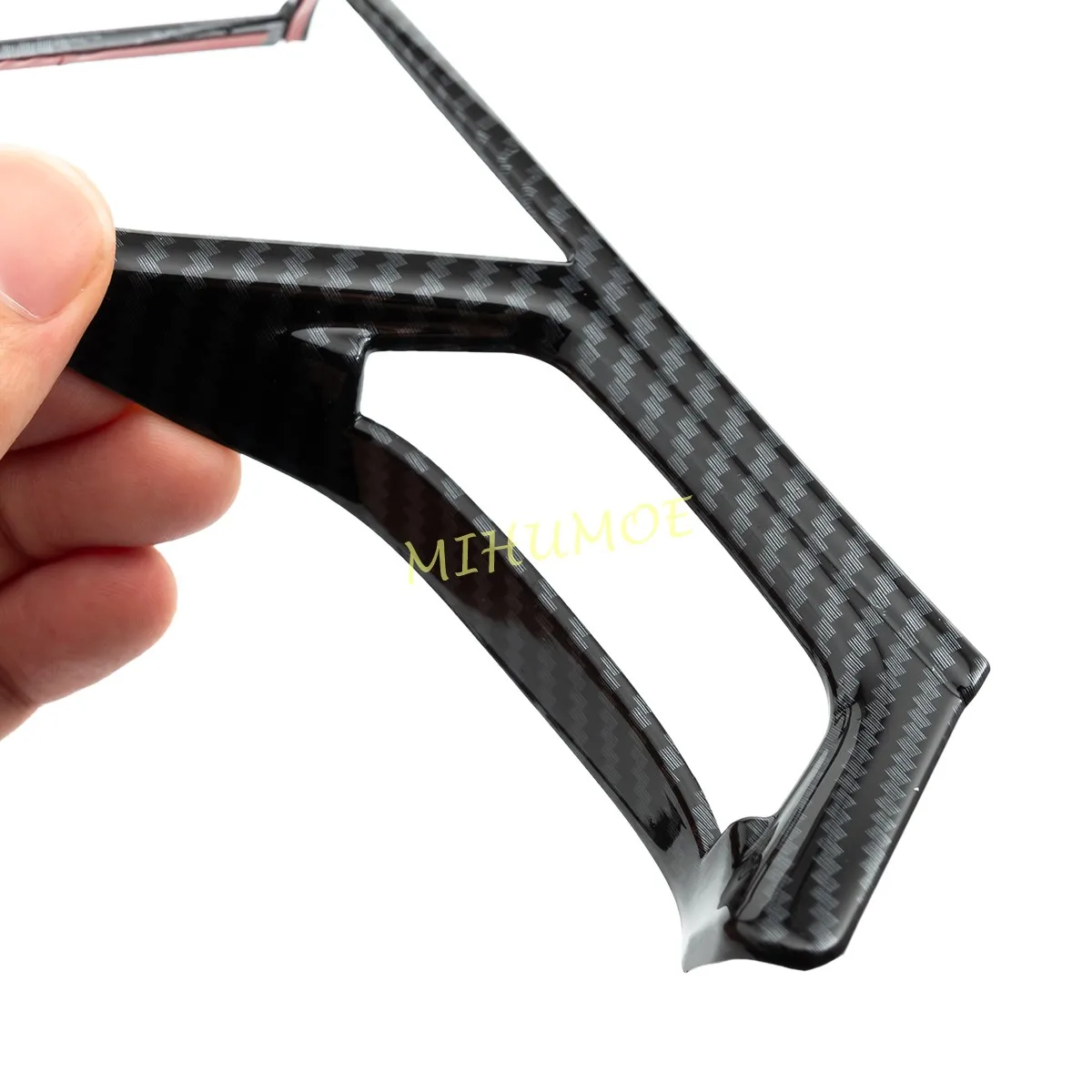 ألياف الكربون عجلة توجيه سيارة زر الإطار الكسوة ل 2019-2023 ميتسوبيشي باجيرو سبورت مونتيرو سبورت L200 تريتون #4