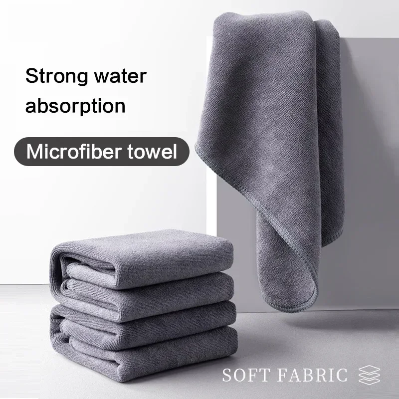 Large Size Car Microfiber Towels Car Wash Towel Cleaning Drying Cloth Double Layer Plush Thicken Hemming Wash Rag