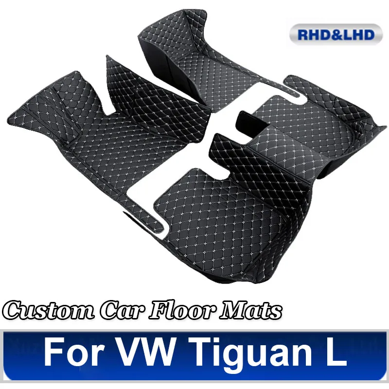 

Автомобильные коврики для VW VW Tiguan L PHEV 2019 2020 2021 2022, индивидуальные подушечки для ног, автомобильный ковер, аксессуары для интерьера