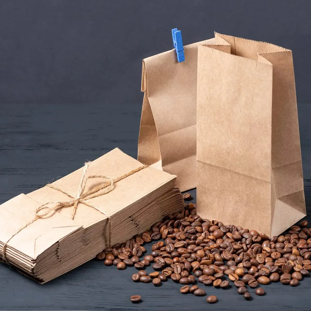 Papier-Lunchbeutel, 20/50 Stück, Einweg-Kraftpapiertüten für Brot, Sandwich, Snack, kleine Einkaufstüten, Lebensmittelverpackung, Mitnahmebeutel – Detail 8