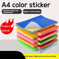 Papel de impresión autoadhesivo de Color A4, papel autoadhesivo de escritura a mano de 12 Colores, adecuado para impresoras digitales láser de inyección de tinta