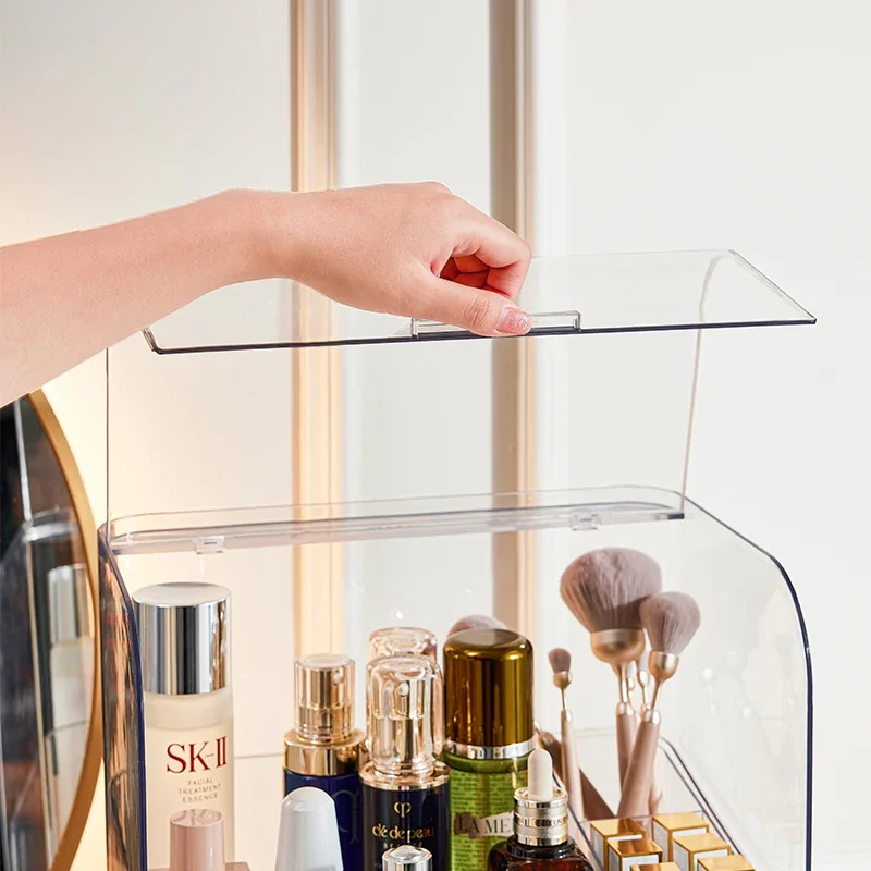 Clear Makeup Organizer PET Dustproof Storage Box, Bathroom Organizer, Lipstick Organizer Box, Acrylic - Image 6
