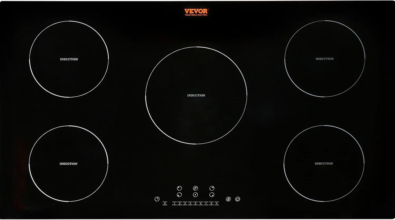 Electric  , 5 Burners, 36'' Induction Stove Top, Built-in Magnetic  9200W, 9 Heating Level  Bu