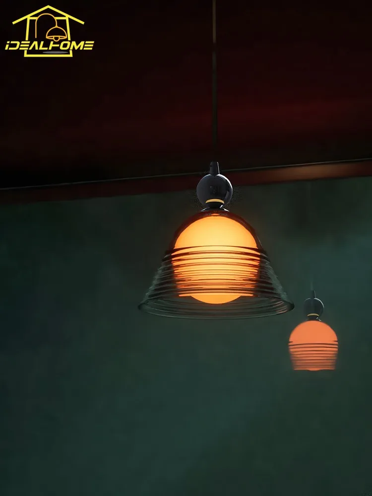 Bauhaus Sunset Glass Pendant Lights LED G9 Simple Modern Light Fixtures Balcony Bar Restaurant Bedroom Study Bedside Studio Cafe