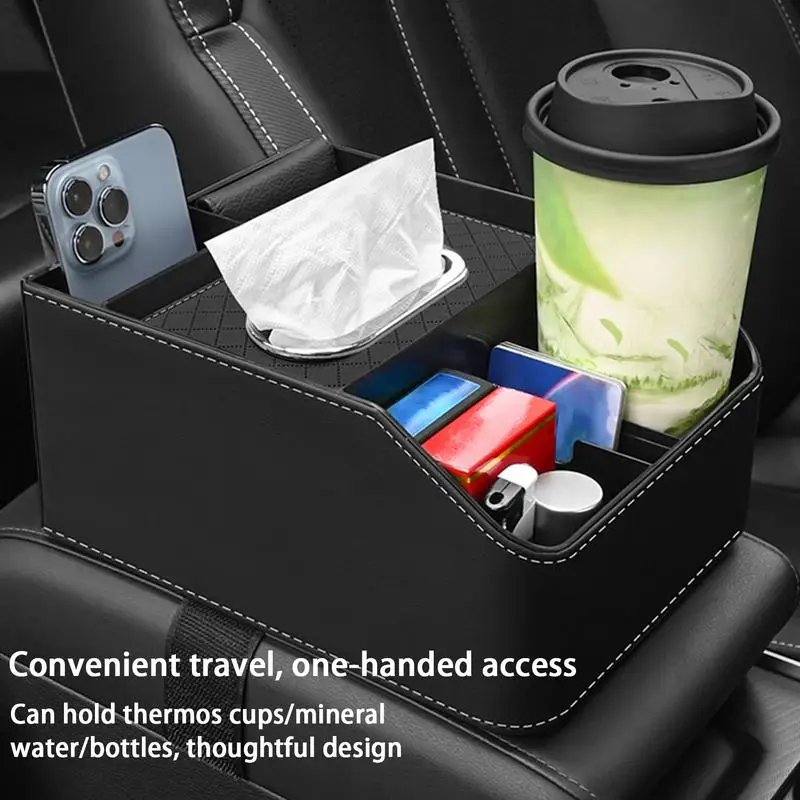 Solid Car Armrest Storage Box Car Armrest Paper Towel Holder Seat Organizer Cup Holder Center Console Tissue Box For Trucks