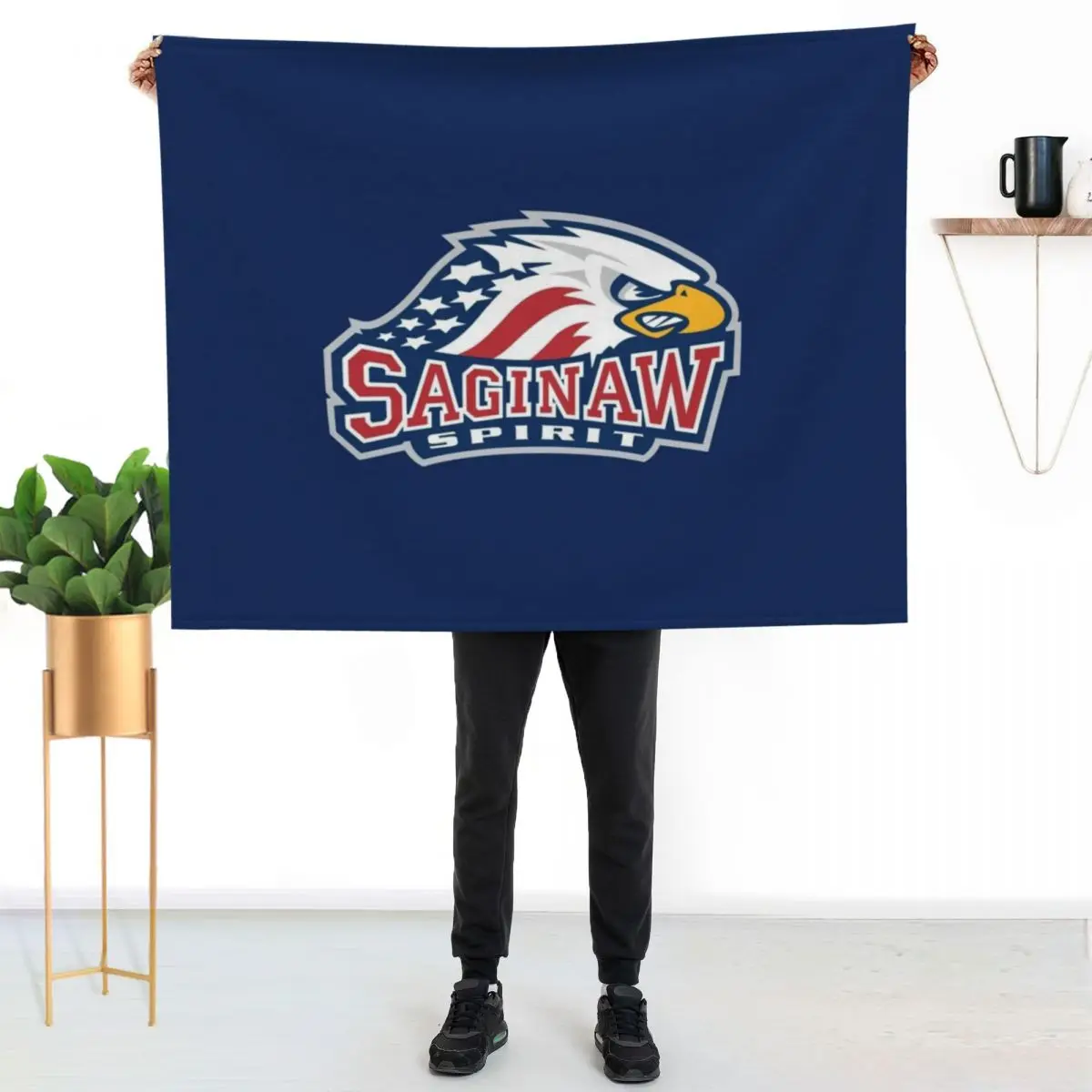 Saginaw Spirit Throw Blanket Bed Travel Custom christmas gifts Soft Vintage Blankets