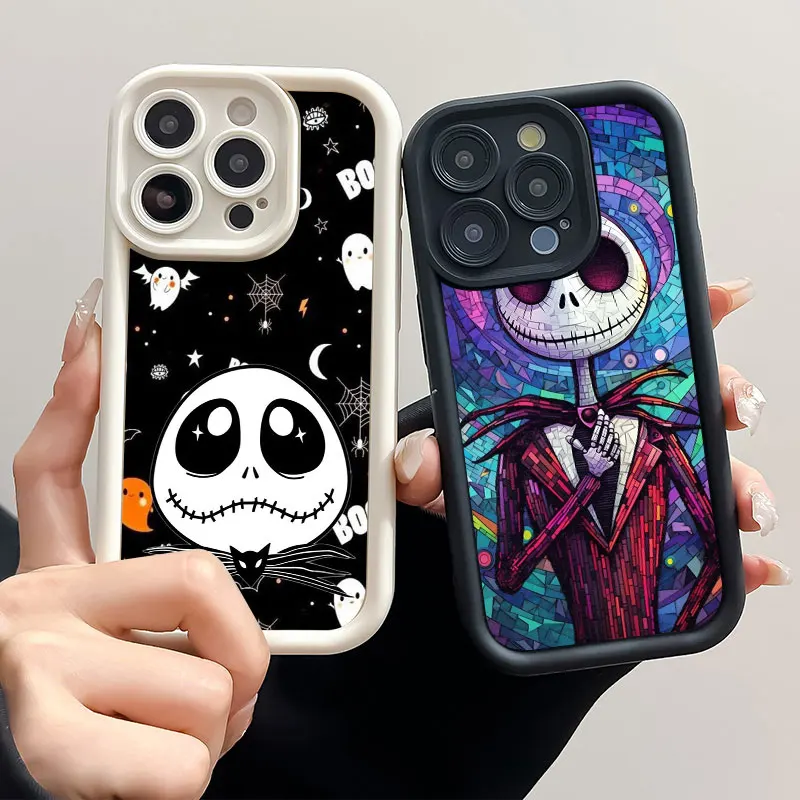 J-Jack Skellington Skull Sky Eye Stairs Soft Silicone Phone Case For Apple iPhone 12 13 Mini 11 14 15 16 Pro Max 7 8 Plus