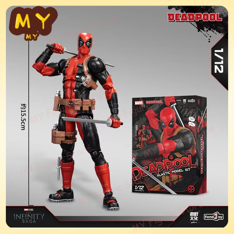 Original Fondjoy Deadpool Figure Comic Deadpool Figures Detective Comics 1/12 ABS Model Kit Joint Movable Kid Toy Gift