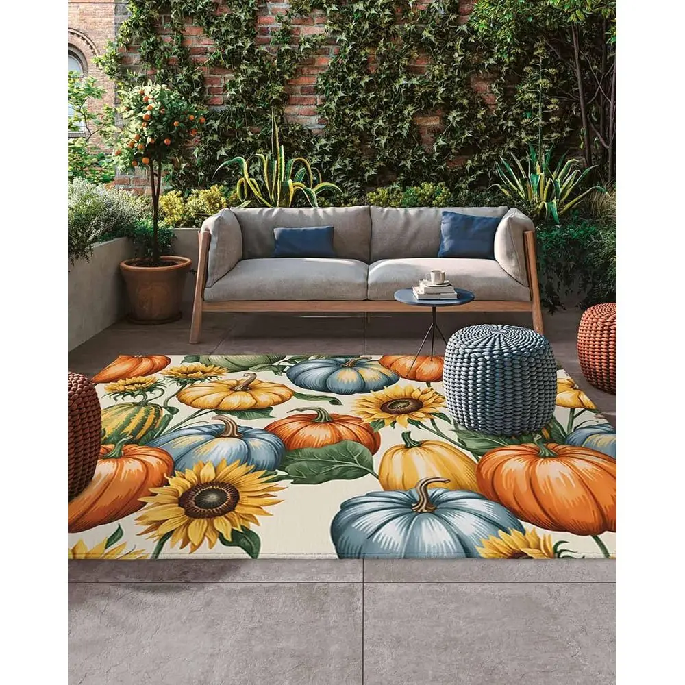 

Осенние оранжевые уличные коврики с нескользящими и водопоглощающими функциями для декора патио и террасы на День Благодарения