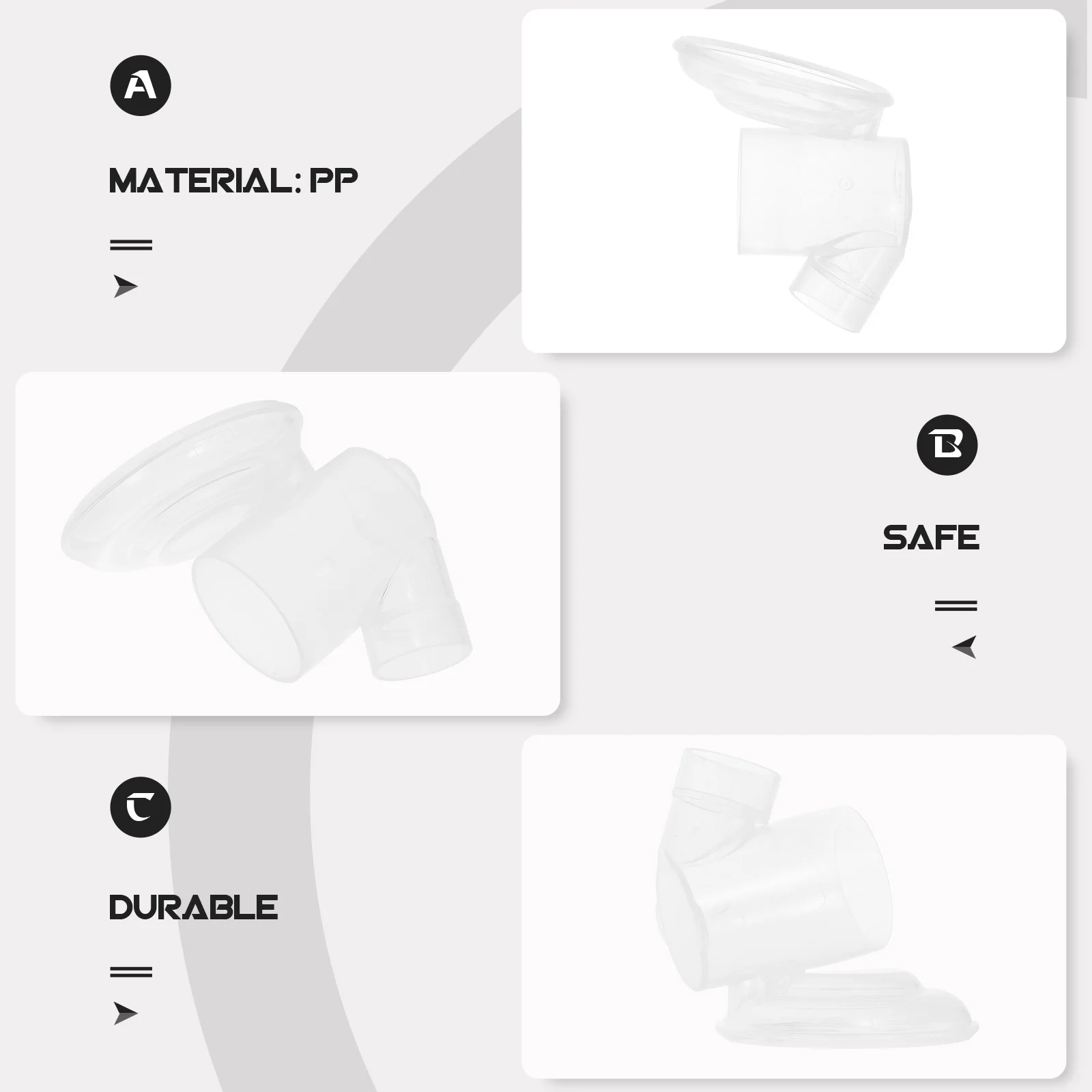 1pc Electric Breast Pump Accessory Transparent Premium Pp Material Smooth Non-Burr Surface Wearable Breastfeeding Tool For