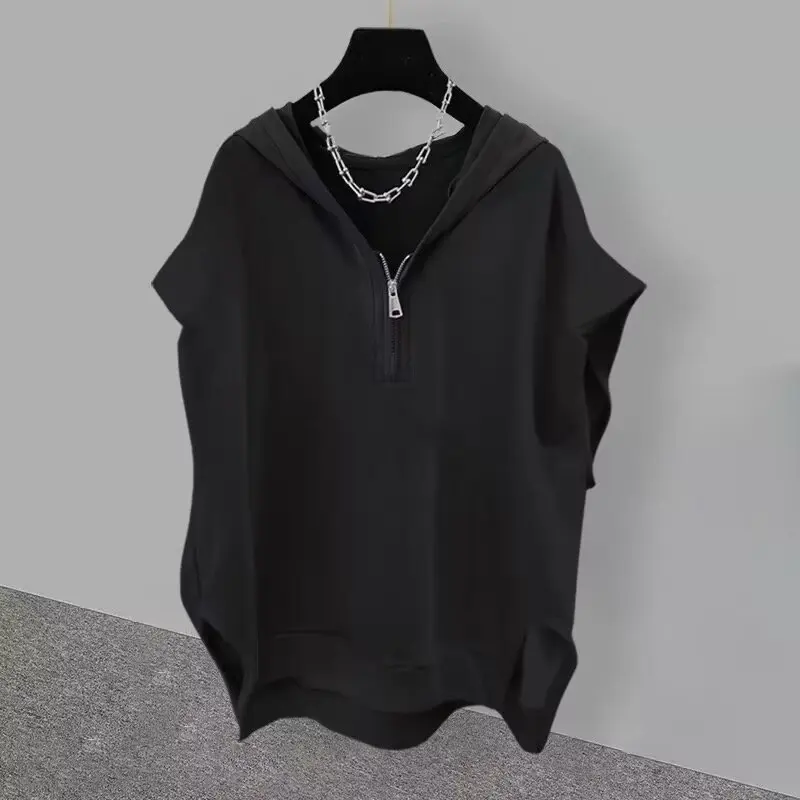 2025Summer New Men Gym Clothing Sleeveless Sport Hoodie Man Hooded Sweatshirts Fashion Men Black Hoodies Crossfit Vest Polerones