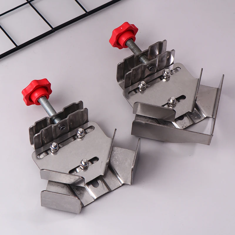 Morsetto ad angolo retto in acciaio inossidabile 90 °   Morsetto di posizionamento rapido Ganascia oscillante regolabile per giunzioni di pannelli in legno fai-da-te