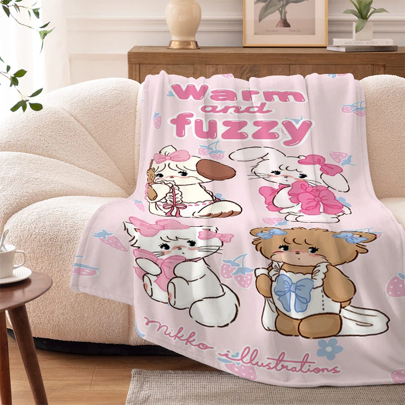 

Flannel Nap Blanket Sofa Winter Warm M-Mikko Cute Microfiber Bedding Knee Bed Fleece Camping King Size Fluffy Soft Blankets