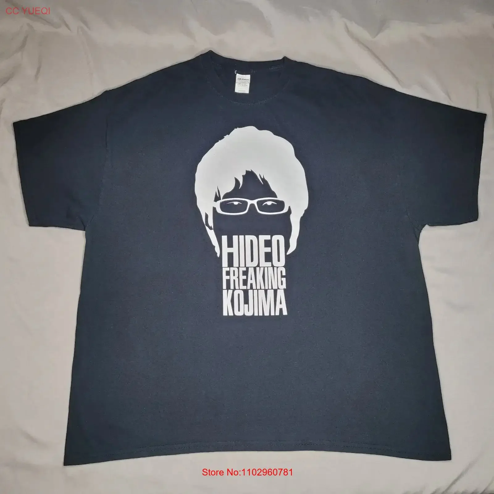 Camiseta Hideo Kojima para hombre, talla XXL, negra y blanca, estilo vintage, ligeramente desgastada, estilo streetwear, transpirable.
