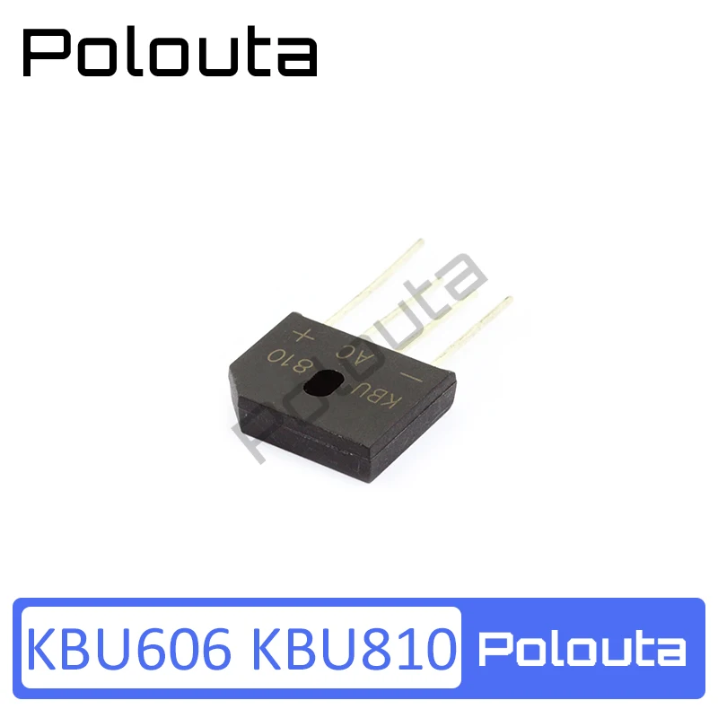 10 Pcs/lot Polouta Kbu810 Kbu606 Bridge Single-Phase Rectifier Bridge Direct Plug Flat Rectifier Simistor Thyristor Sockets Gold