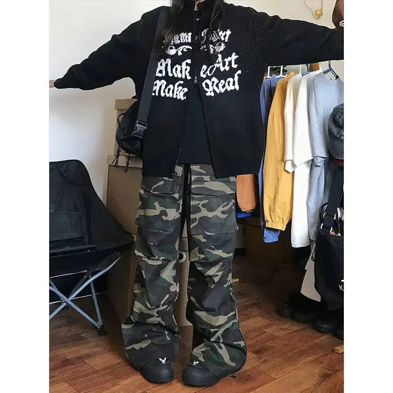 Y2K New Retro Zipper Sweater Letter Embroidery Pattern Cardigan Street Hip Hop Punk Gothic Versatile Couple’s Loose Long Sleeve - Image 2