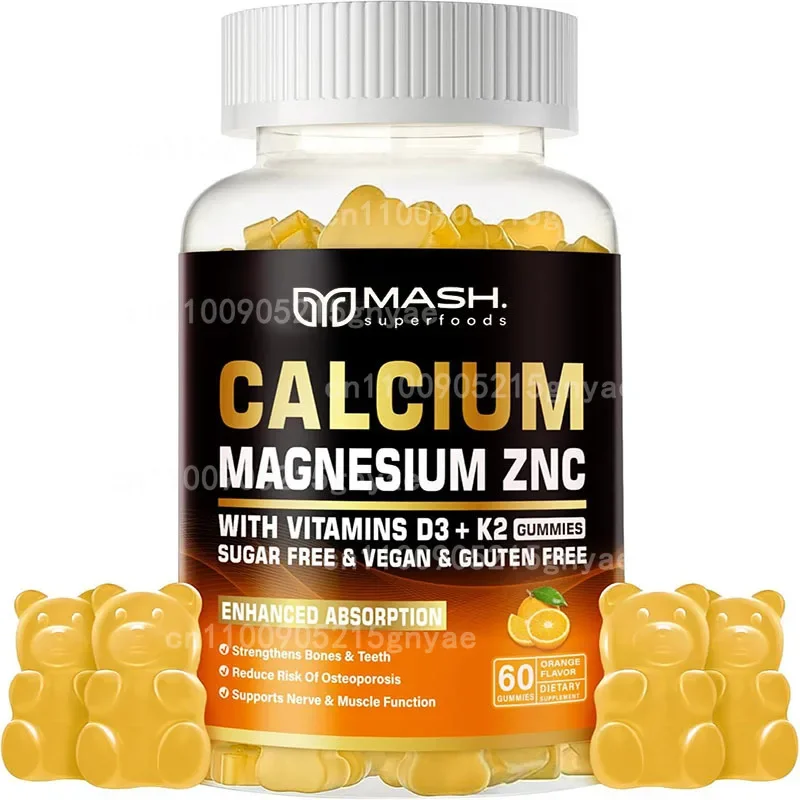 

Calcium, Magnesium, and Zinc Contain Vitamins D3 and K2, Used for Skeletal Muscles and Joints, Elder-60 Gummies