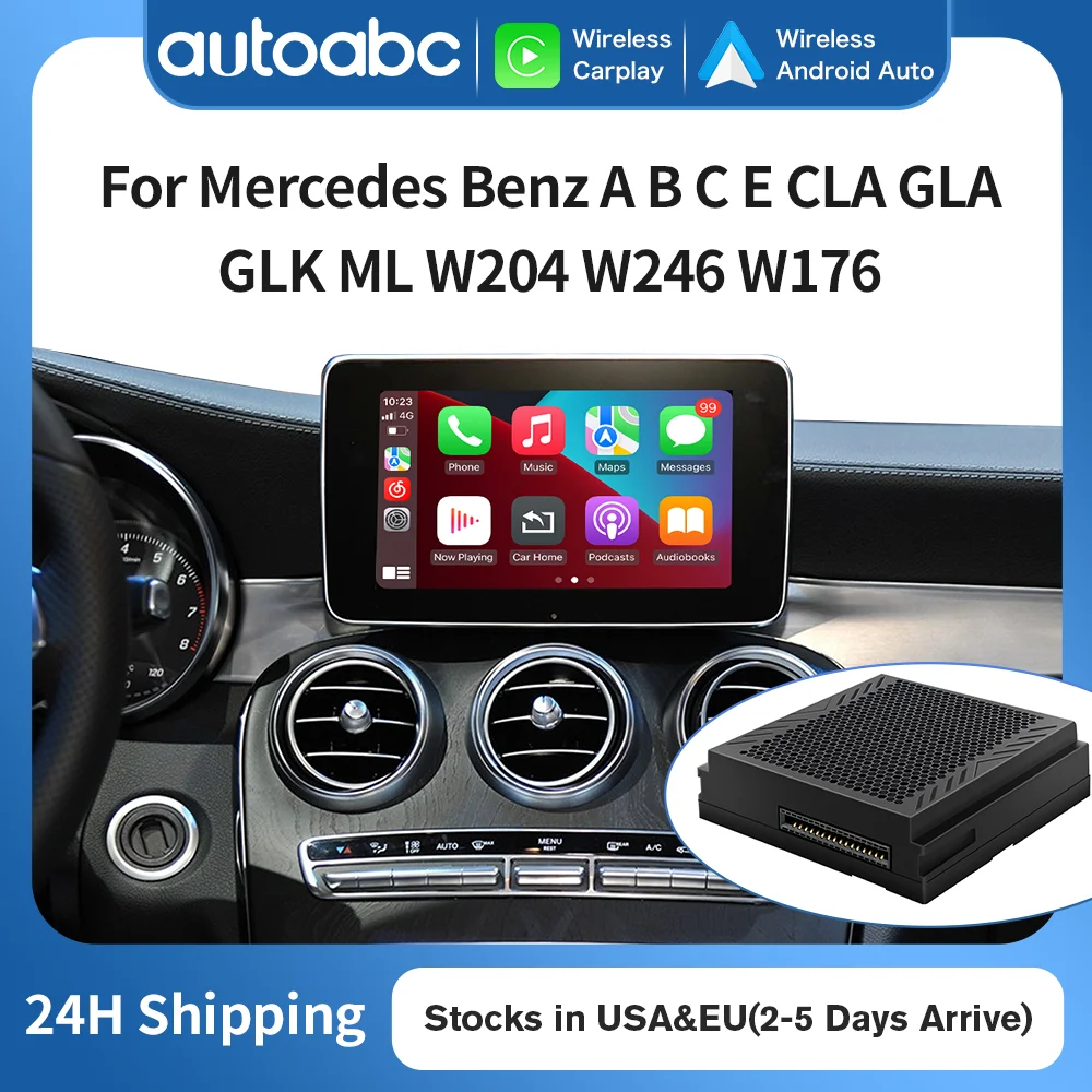 Kabelloses CarPlay Android Auto für Mercedes Benz A B C E Klasse W246 W176 GLK W204 X204 ML NTG4.5 Becker unterstützt Rückfahrkamera