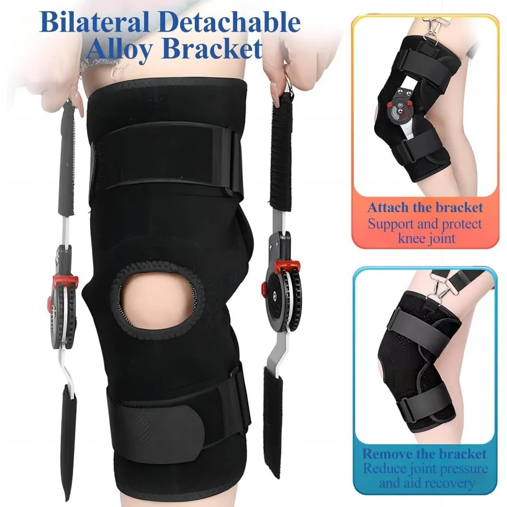 Orthopedic Knee Support Stabilizer After Surgery Adjustable Hinged Knee Brace Knee Joint Fixation Stretcher Health Care
