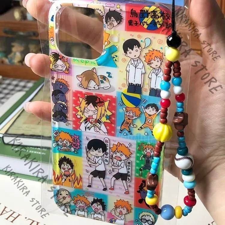 

Anime Haikyuu!! mobile phone shell Kozume Kenma Kei Tsukishima Cosplay Phones protective case Mascot Pendant