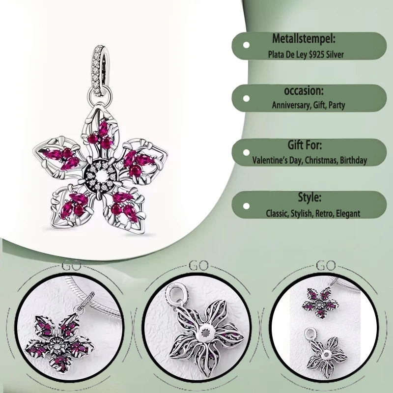 Monster Killer Plant Hellfire Club Charm, Red Monster Flower Beaded DIY Pendant, 2026 Trend Hypoallergenic Fine Jewelry view 6