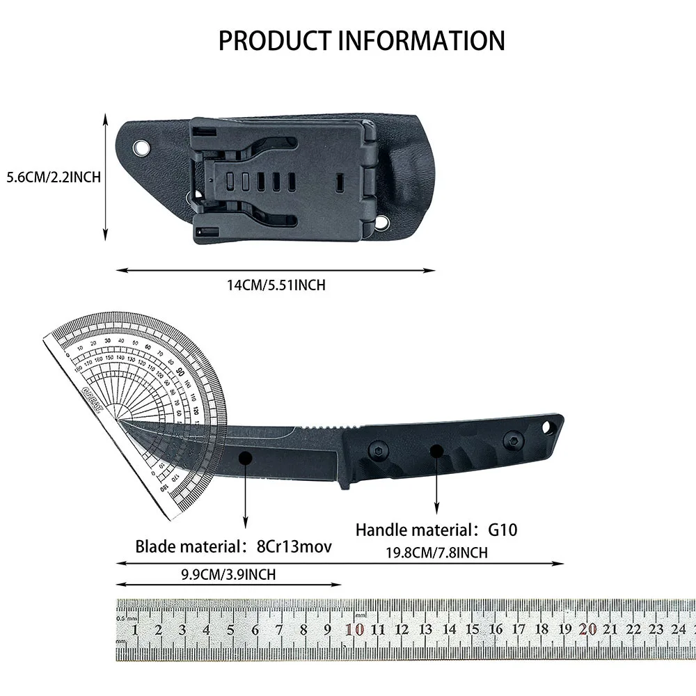 Jungle Adventure Small Straight Knife with Sheath Stone Washing Craft for Outdoor Camping Field Trip Daily Pocket Cutting Tasks