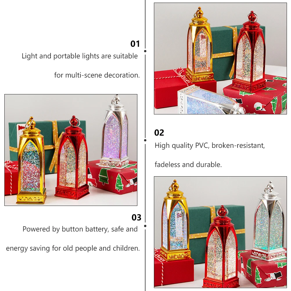 

1Pcs Christmas Desktop Decorative LED Light Night Light Colorful Broken Resistant PVC Portable Operated Energy Saving