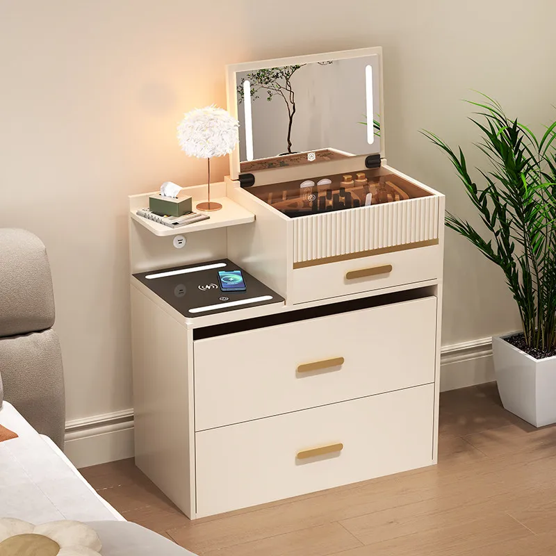 Elegant Classic Nightstands Drawer Minimalistic Unique White Bedside Tables Narrow Italian Mesitas De Noche Bedroom Furniture