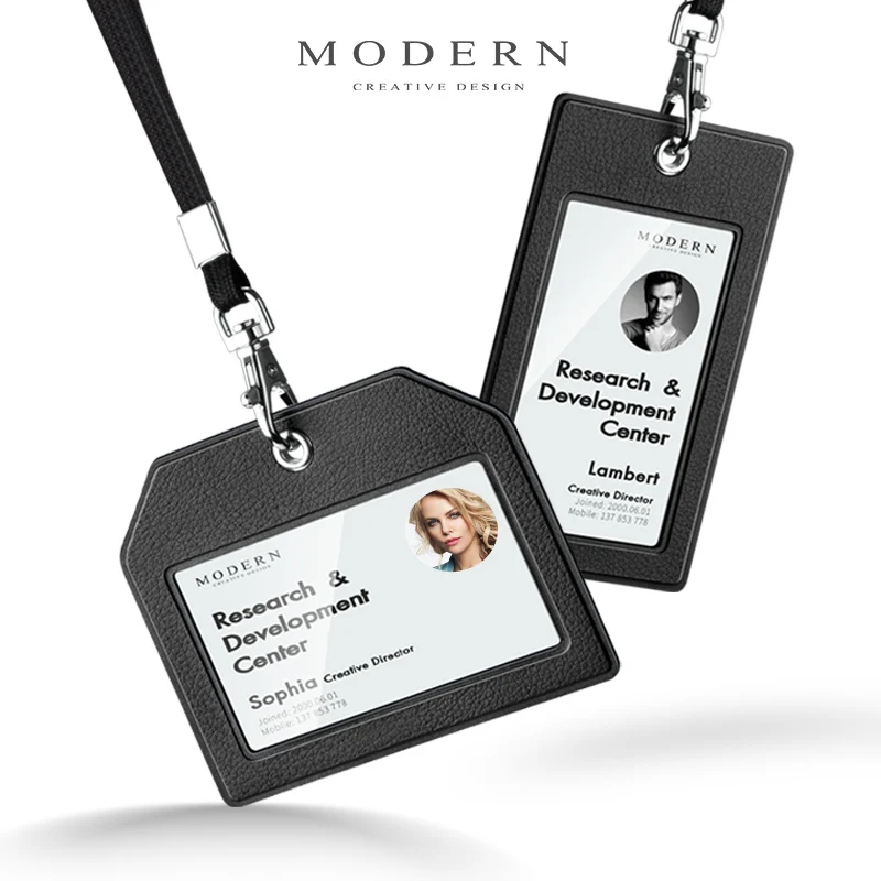 高品質モダンクリエイティブシンプルライト労働許可証ワークカードカバービジネスネックロープidカバー