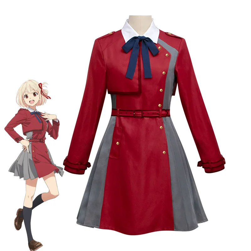 Ensembles de olympiques de cosplay Anime Lycoris Recoil pour filles, Nishikigi Chisato, robe à nœud, tenue d'Halloween, Inoue Tokyo Ina Cos