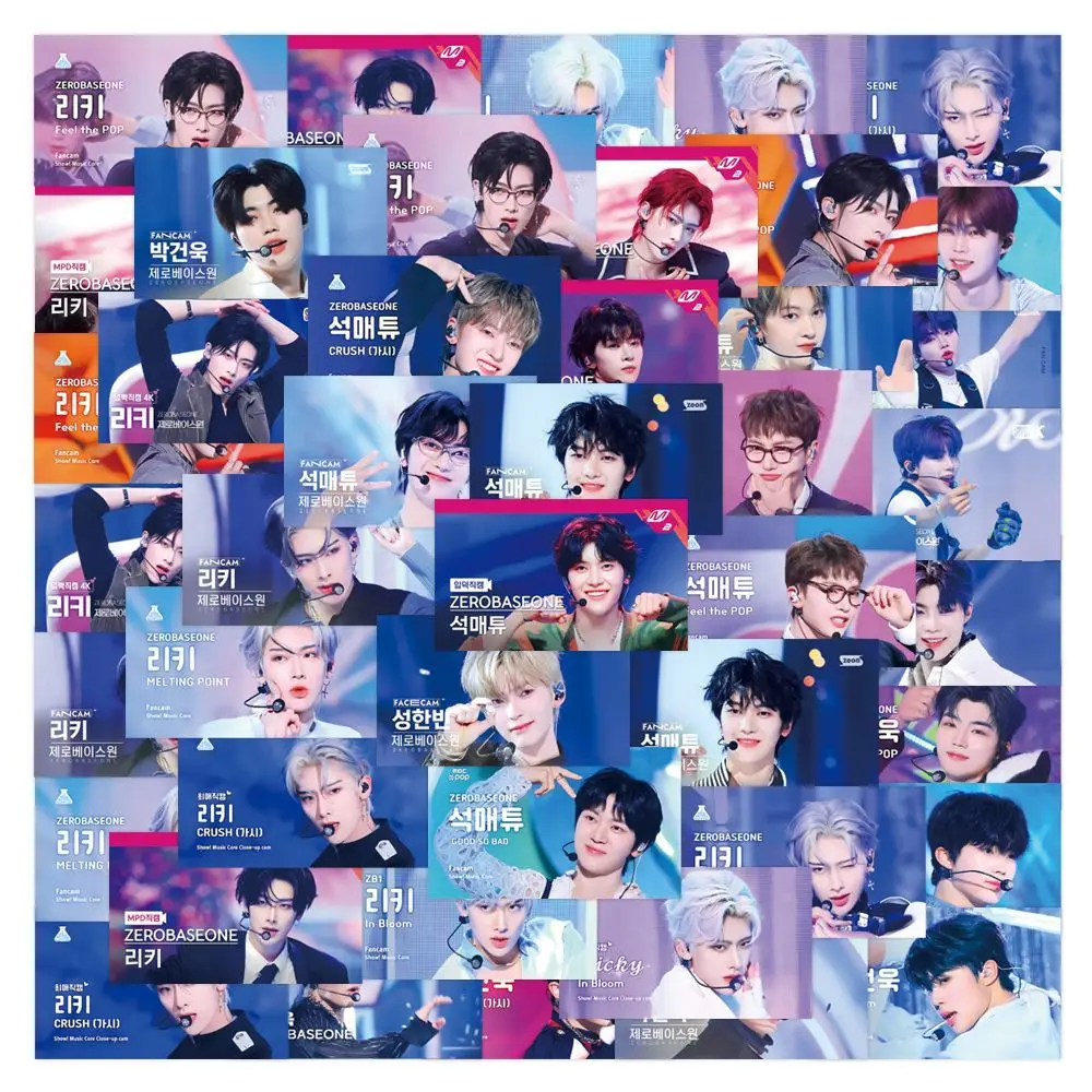 100pcs Korean Group ZEROBASEONE Stage Direct Shooting Cover Stickers Ins Creative DIY Waterproof Sticker RICKY JIWOONG Fans Gift
