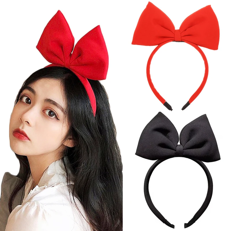 1Pc Big Bow Hairband Snow White Headband For Women Girls Fashion Cute Bow Hair Hoop Cosplay Decoration Headwear Hair Accessories