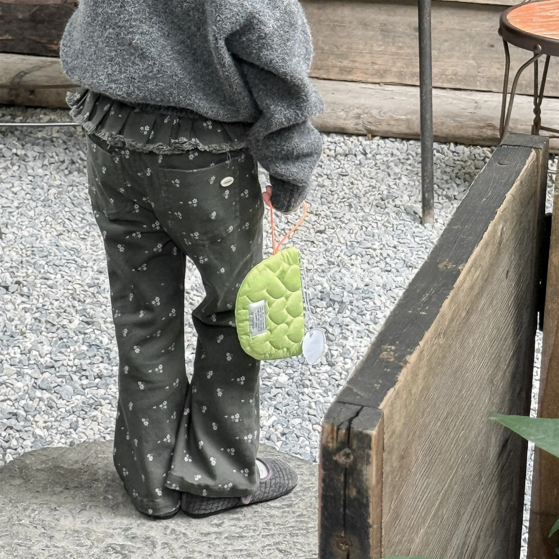 Girls Spring Flare Long Pants Kids Casual Trousers With Spliced Waistband, Unique Design Bottoms For Spring & Autumn