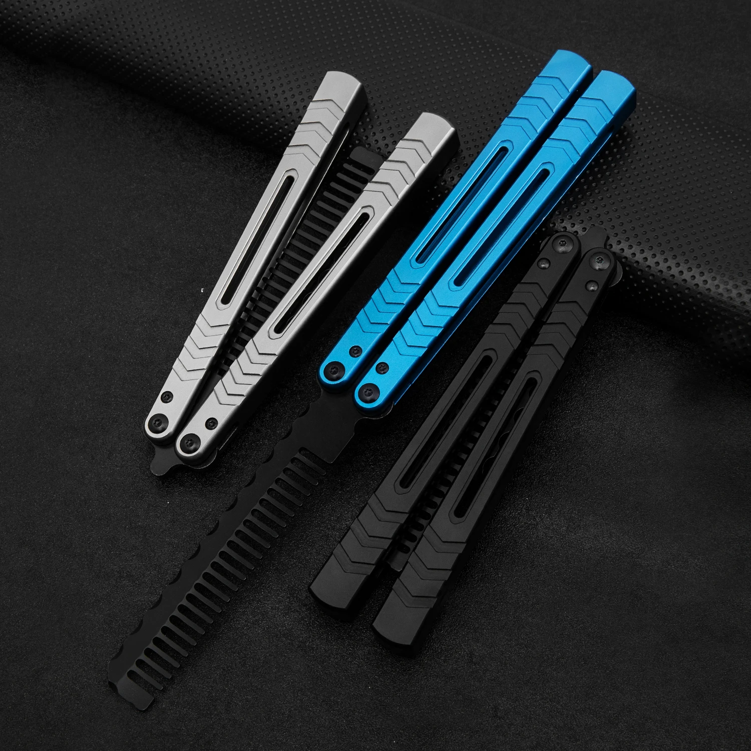 Butterfly Training Comb Bearing EDC Aluminum Handle Anti Static Outdoor Portable Multifunction Tools New