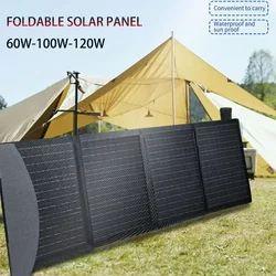 18V Portable Solar Charging Panel 60W-120W Foldable Solar Panels  for Outdoor Tourism Camping Power Bank Power station