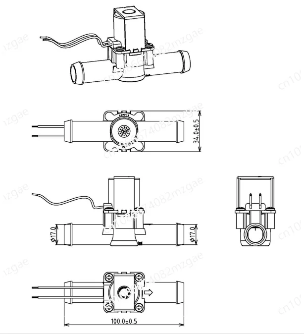 12V Solenoid Heater Control Valve Normally Closed, Automotive Water Valve for AC Hot Cold Switching and Temperature Regulation