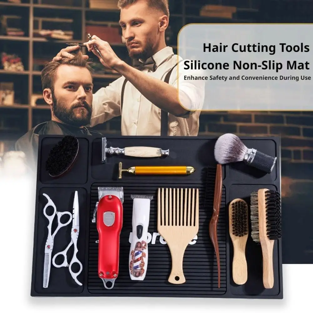 Barber Mat 45cm Hairdressing Tool Mat PVC Non-Slip Heat Resistant Organizer Pad For Salon Clippers Scissors