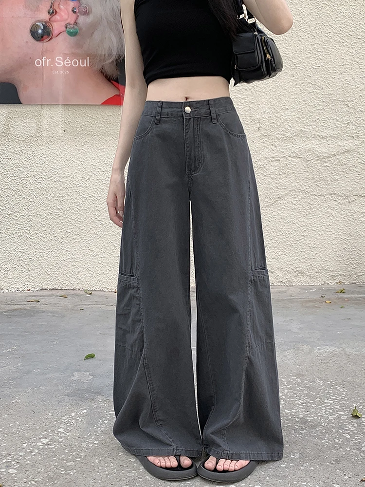 

Baggy Jeans Y2K Woman Tie Dye Bleached Irregular Gradient Multi Color Artistic Bohemian Summer Beach Holiday Vacation Travel