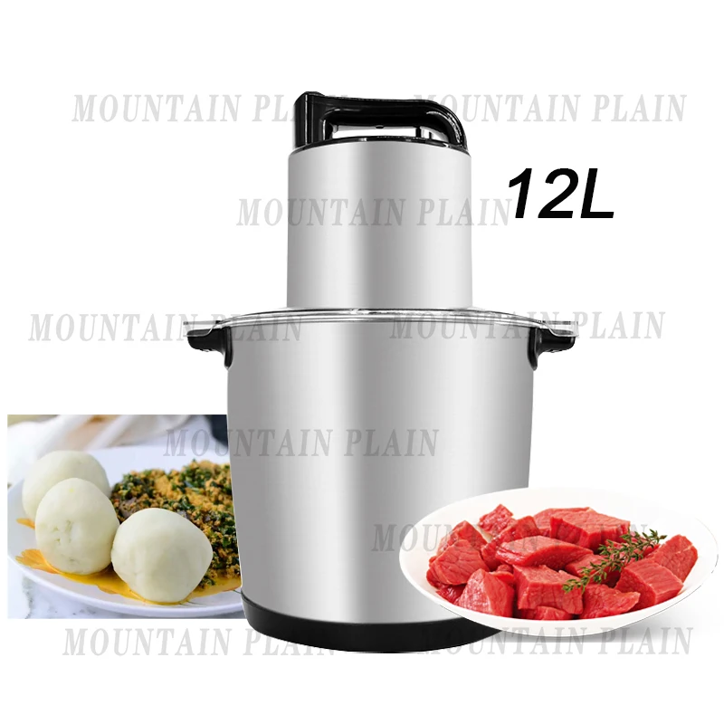 EU UK Plug Large Capacity 12L Metal Fufu Machine Household Kitchen Food Mixer Vegetable Foufou Fruit Blender Mixing Tool