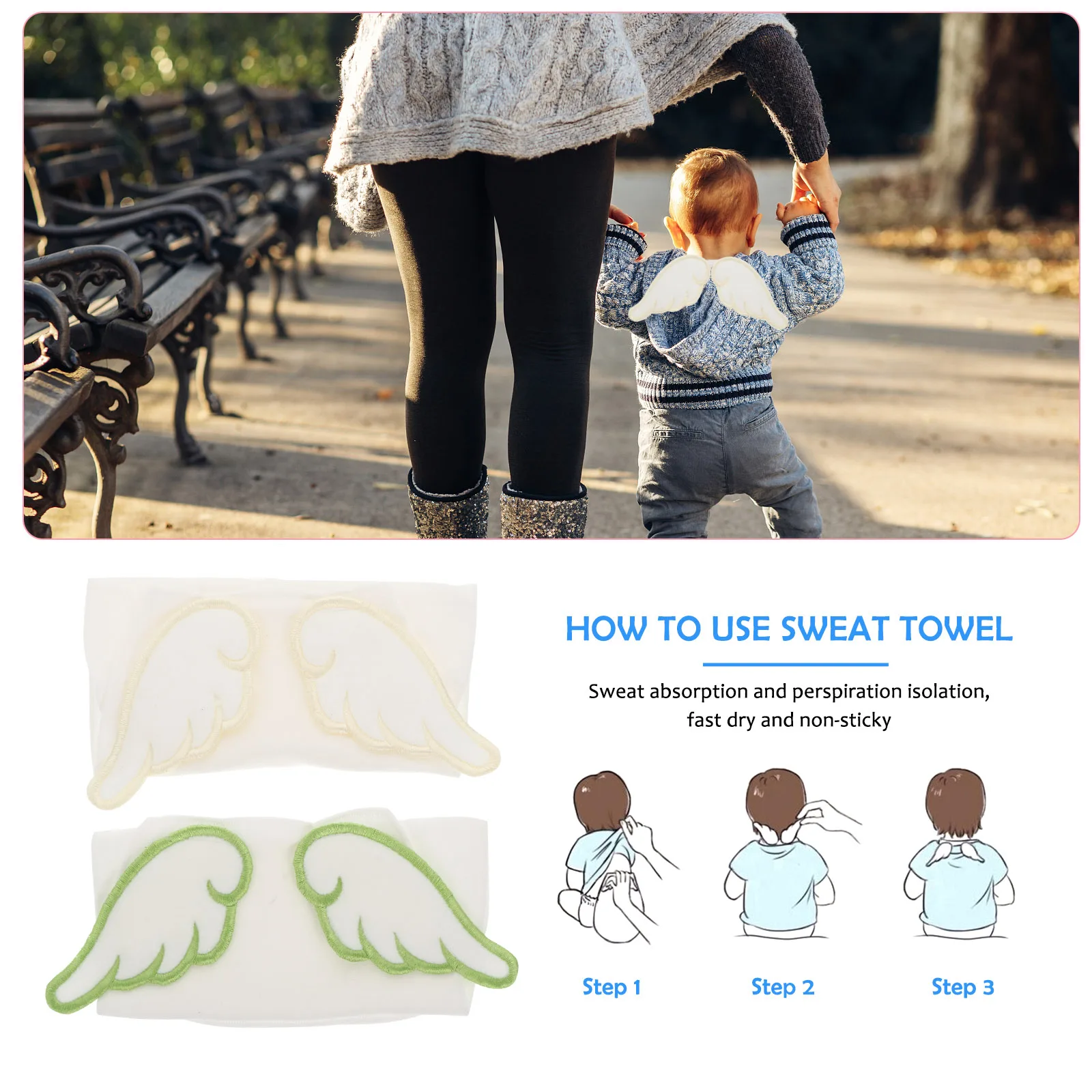 

2Pcs High-Quality Absorbent Towel Baby Absorbent Sweat Towel Cotton Multi-Layered Towels Bibs