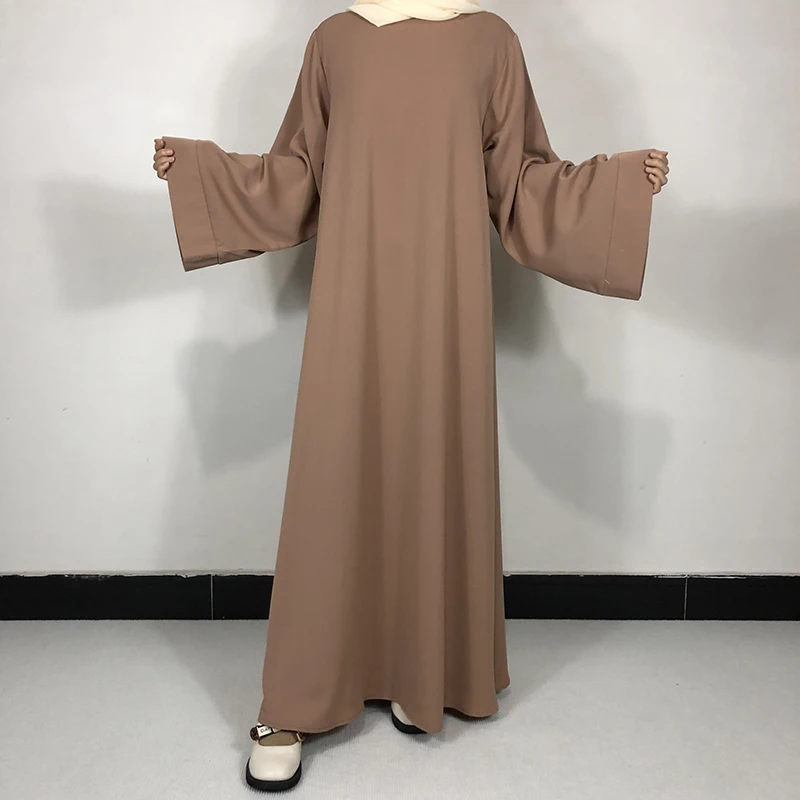 15 Farben Basic Plain Nida Abaya mit kostenlosem Gürtel Hochwertige muslimische Frauen bescheidenes einfaches Kleid EID Ramadan islamische Kleidung