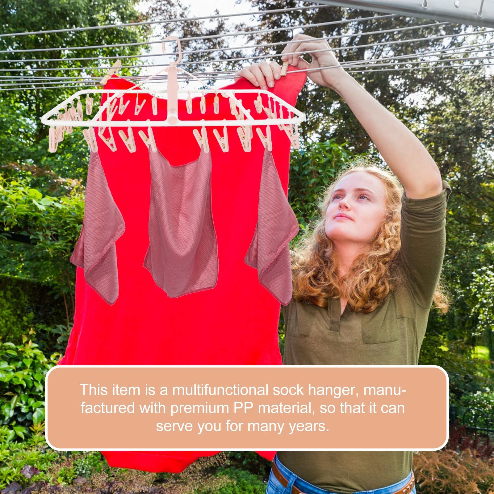 

Multipurpose Sock Rack 32 Clips PP Clothes Hanger for Laundry Room Balcony Drying Drying Rack Clothes Hanger